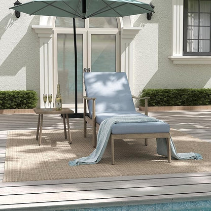Outdoor Lounge Chair with Armrest, Patio Aluminum Chaise Lounge Set of 2, Adjustable Backrest with Rope Design, Patio Recliner Chairs Cushions for Lawn Pool Beach (Brown)