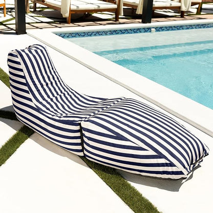 Jaxx Prado Outdoor Chaise Lounge, Navy Stripes