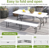 Real Relax 6 feet Plastic Folding Bench with Carrying Handle & Lock - Photo 5