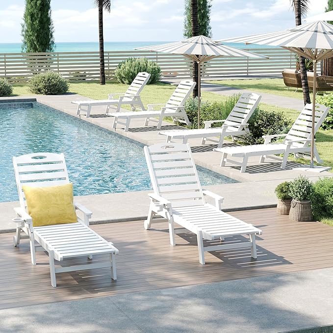 Domi Outdoor Chaise Lounge Chairs Set of 6 - Photo 1