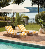 SAFAVIEH Outdoor Collection Gillian Heather Tan & Yellow Stripe Chaise Lounge Chair (Fully Assembled) - Photo 8