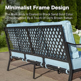 Metal Patio Furniture Sofa with 5.75" Extra Thick Cushion - Photo 6