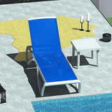 Domi Outdoor Lounge Chair, Aluminum Patio Chaise Lounge with 5 Position Adjustable Backrest and Wheels - Photo 1