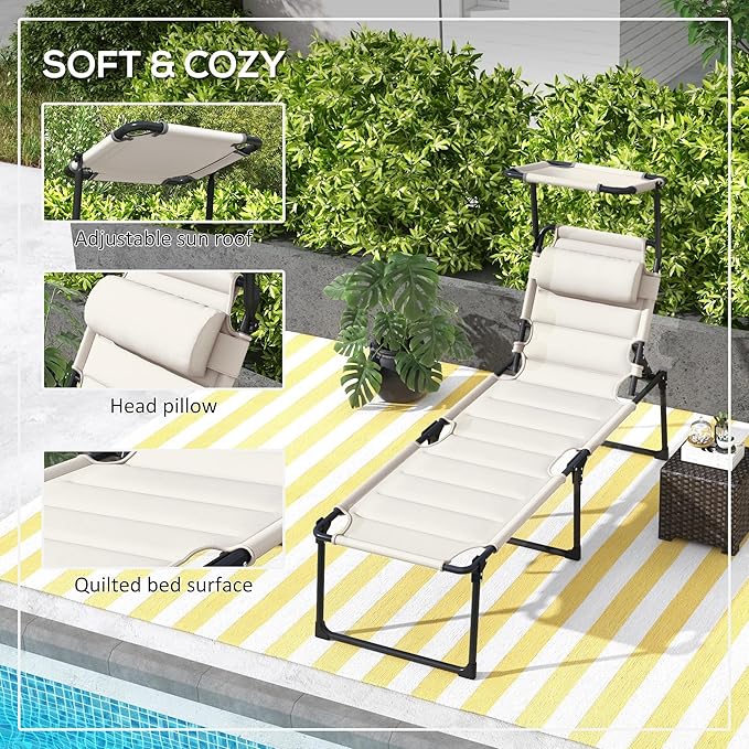 3-in-1 Oversized Sun Tanning Chair with Mat & Face Hole - Photo 5
