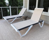 PURPLE LEAF Outdoor Chaise Lounge Set of 2 Plastic Pool Lounge Chair with Aluminum Frame Stackable Poolside Tanning - Photo 3