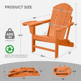 FOOWIN Folding Adirondack Chair Set of 2, HDPE Adirondack Chairs with Cup Holder - Photo 3