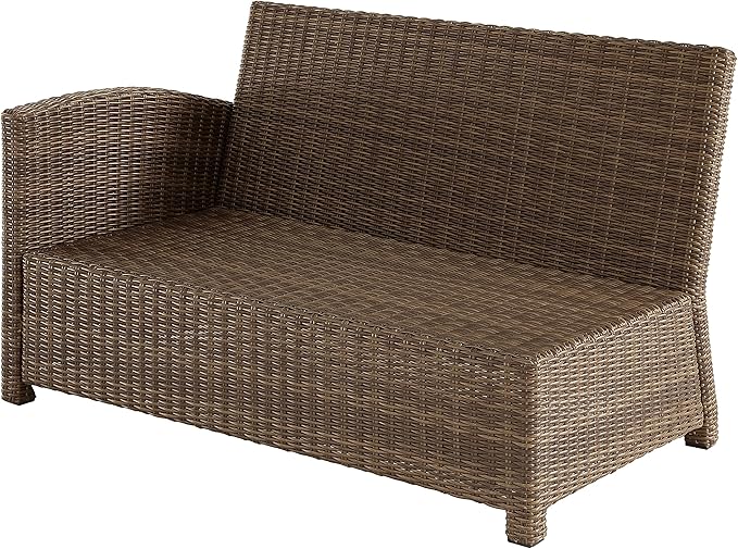 Crosley Furniture Bradenton Outdoor Sectional Left Side Loveseat, 2-Person Wicker Patio Couch for Deck - Photo 7