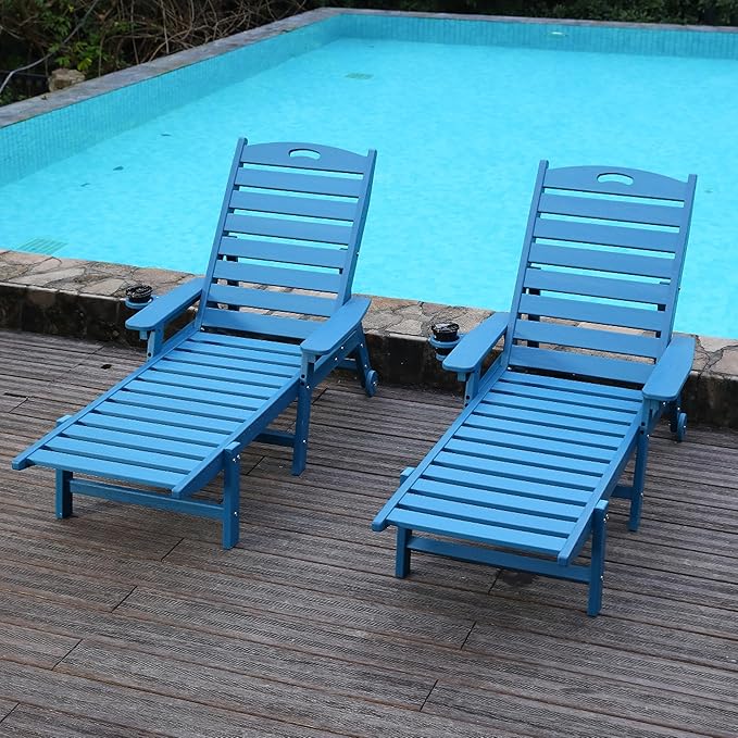 Outdoor Chaise Lounge Chair with Adjustable Backrest and Heavy-Duty Support for Ultimate Relaxation