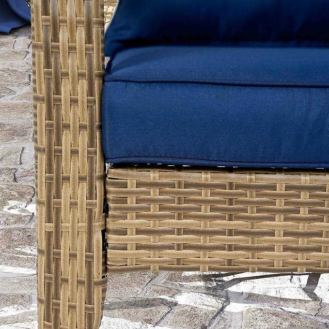 Outsunny Patio Wicker Adirondack Chair, Outdoor All-Weather Rattan Fire Pit Chair with Soft Cushions - Photo 9