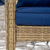 Outsunny Patio Wicker Adirondack Chair, Outdoor All-Weather Rattan Fire Pit Chair with Soft Cushions - Photo 9