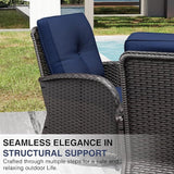 Joyside Wicker Patio Furniture Set, 5 Piece Outdoor Furniture Set with Thickened Cushions, High Back, Deep Seating - Photo 7