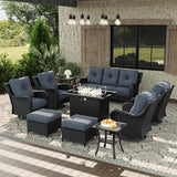 10 Piece Patio Furniture Set with Fire Pit Table - Photo 1