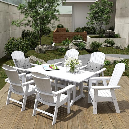 WestinTrends Dylan Outdoor Patio Shell-Back Adirondack Dining Chair Weather Resistant White