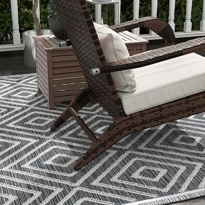 Outsunny Patio Wicker Adirondack Chair with Ottoman, Outdoor Fire Pit Chair with Cushions, High-Back, Large Seat & Armrests for Deck, Garden & Backyard, Cream White