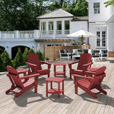 SERWALL Double Adirondack Side Table Set of 2, End Table- Red - Photo 2