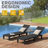 DWVO Outdoor Chaise Lounge, Pool Lounge Chair Set of 4 w/ 5-Level Backrest - Photo 7