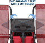 Porch Swing with Cup Holders & Pivot Storage Table & Cooler Bag with Adjustable Canopy for 2 Person Patio Swing for - Photo 8