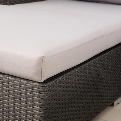 Christopher Knight Home Santa Rosa Outdoor 6-Seater Wicker Sectional with Aluminum Frame and Water Resistant Cushions, 9-Pcs Set, Grey / Silver