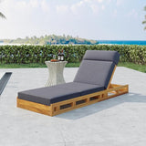 Outdoor Lounge Chaise Set with 3-Fold 4" Water-Resistant Cushion & Headrest, 4-Position Adjustable Backrest Recliner - Photo 1