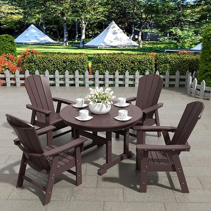 WestinTrends Malibu Outdoor Patio HDPE Plastic Adirondack Dining Chair Dark Brown