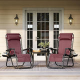 Yaheetech Zero Gravity Recliners Outdoor Adjustable Folding Reclining Lounge Chairs w/Pillows - Photo 2