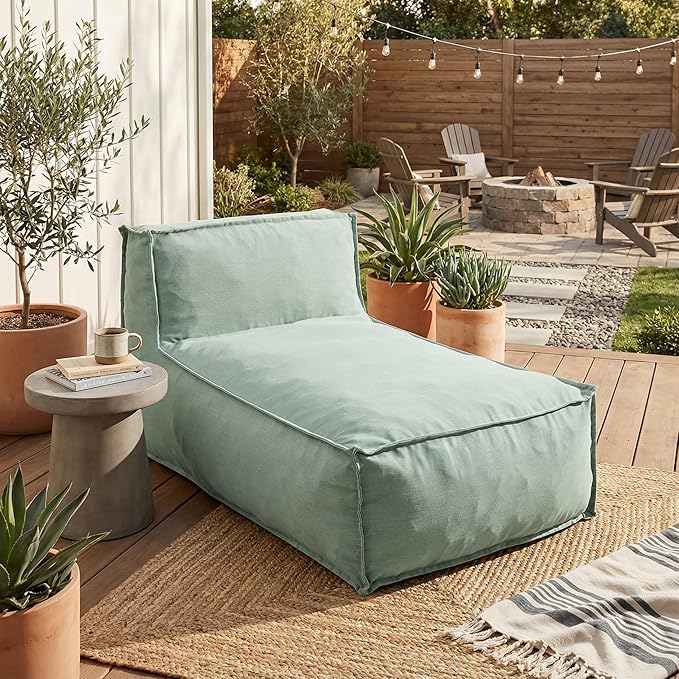 Christopher Knight Home Natty Bean Bag Chair, Fabric Bean Bag Chairs for Adults and Kids, Comfy Reading Chair, Lounge Sofa with Armrest, Indoor/Outdoor Spaces Memory Foam Bean Bag Chair, Mint