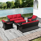 Joyside Wicker Patio Furniture Sets, 6 Pieces Upgraded Large Size Outdoor Furniture with Swivel Rocking Patio Chairs - Photo 5