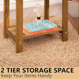 Double Adirondack Side Table, Weather-Resistant Rectangular End Table for Patio, Garden, Lawn - Photo 6