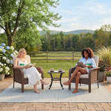 GarveeHome Outdoor Wicker Chairs Set of 2, All-Weather High Back Rattan Patio Furniture - Photo 6