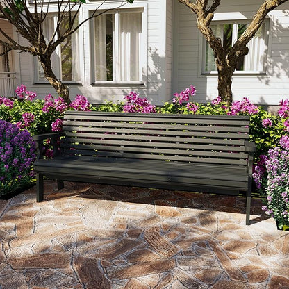 Amish Casual Heavy Duty Roll Back Outdoor Bench (4-Foot, Oak Stain)