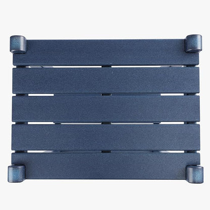 WestinTrends Malibu 36" Outdoor Adirondack HDPE 2-Tier Patio Side Table, Navy Blue