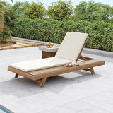 Christopher Knight Home Dami Patio Chaise Lounge Chair Outdoor with 2-Thick Cushion, Acacia Wood Poolside Sun Lounger - Photo 1