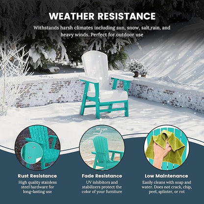 WO WESTIN OUTDOOR HDPE Altura Adirondack Dining Chair,Turquoise