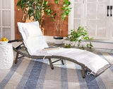 SAFAVIEH Outdoor Collection Colley Grey Brown Wicker/White Cushion Adjustable Recliner Chaise Lounge Chair (PAT7722C) - Photo 10