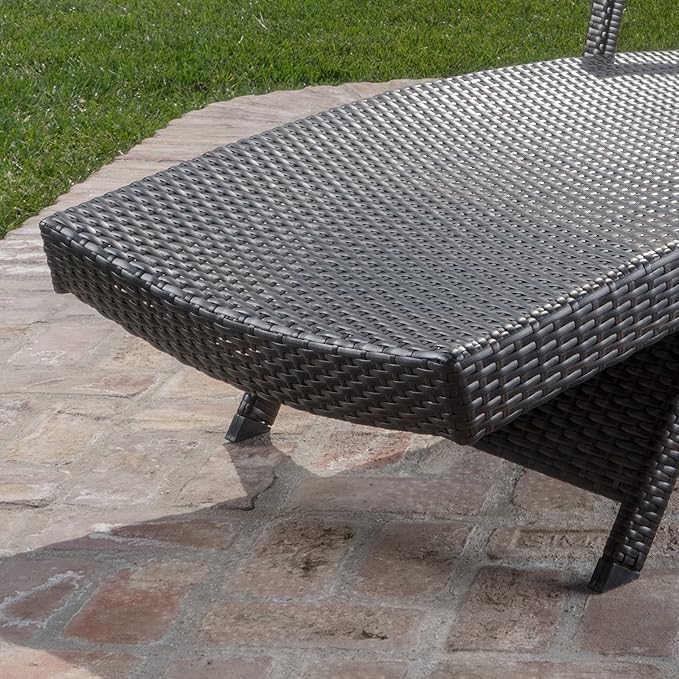Christopher Knight Home 531 Salem Outdoor Wicker Adjustable Chaise Lounge with Arms w/Ivory Cushion - Photo 3