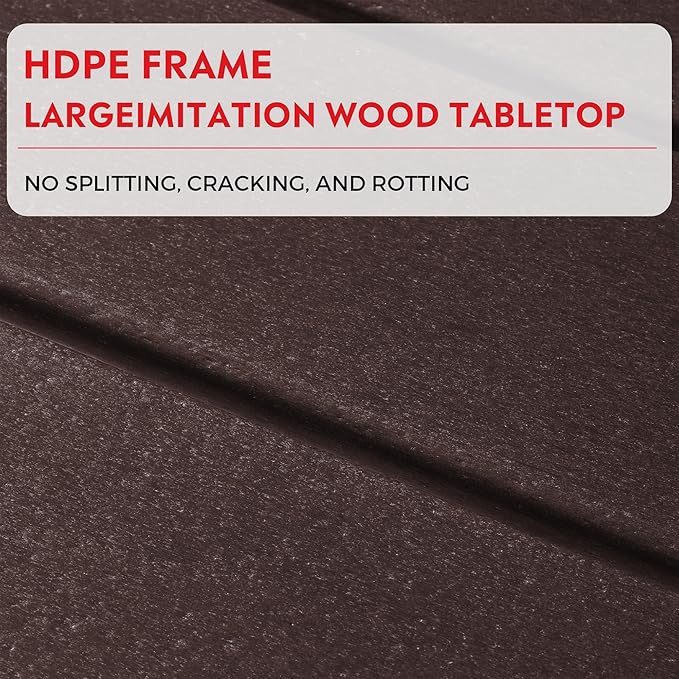 Costaelm Outdoor Side Tables for Patio, Small Patio Conversation Table Weather Resistant Coffee Table, Small Square Table Outdoor End Tables for Porch, Balcony, Poolside, Deck, Dark Brown