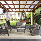 Belord Patio Club Chair Wicker Chairs - Outdoor High Back Chair Set of 2 Patio Furniture Set Rattan Seating with - Photo 9
