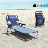 Outsunny Tanning Chaise Lounge Chair, 4-Position Beach Chair with Face & Arm Holes, Pillow headrest - Photo 3