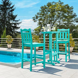 nalone Outdoor Adirondack Chairs and Table Set - HDPE 3 Piece Garden Set with Bar Stools (Aruba) - Photo 2