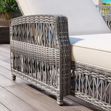 Merax Outdoor Chairs Set of 2, Wicker Long Reclining Chaise with Adjustable Backrest - Photo 6