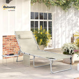 Outsunny Tanning Chair with Face Hole, Side Table - Photo 2