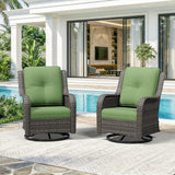 Swivel Rocker Patio Chairs Set of 2 - Outdoor Wicker Patio Furniture Set 2 Pieces with Thickened Olefin Cushions - Photo 9
