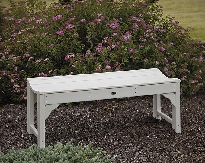 POLYWOOD Traditional Garden 48-Inch Backless Bench, Sand