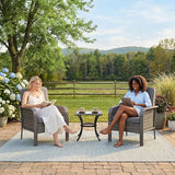 GarveeHome Outdoor Wicker Chairs Set of 2, All-Weather High Back Rattan Patio Furniture - Photo 6