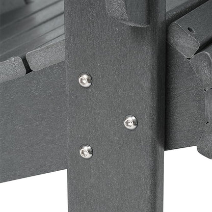 Costaelm Outdoor Patio HDPE Adirondack Chair with Cup Holder, Gray
