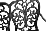 Patio Bench Metal Cast Aluminum Outdoor Garden Bench 34" W x 22" D x 35" H Black - Photo 5