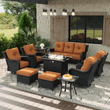 10 Piece Patio Furniture Set with Fire Pit Table - Photo 1