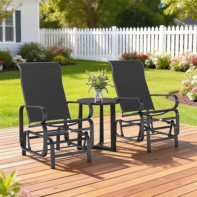 Outsunny Outdoor Glider Chair Set of 2 - Photo 8