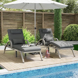 MEISSALIVVE Outdoor Lounge Chairs Set of 2, Patio Chaise Loungers with Adjustable 5 Position & Leg Support - Photo 6