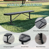 6 Feet Outdoor Benches, Black Heavy Duty Metal Park Bench for Outside, Weatherproof Dock Bench - Photo 3